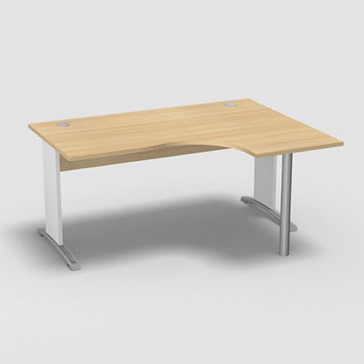 Compact asymtrique 90 Forstyl L.160 x P. 120 x Retour 60 cm  droite dcor chne clair pitements L dcor blanc neige