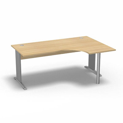 Compact asymtrique 90 Forstyl L.180 x P. 120 x Retour 60 cm  droite dcor chne clair pitements L dcor gris aluminium
