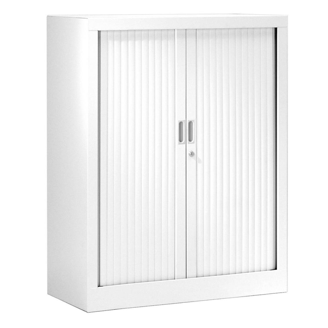 Armoire mtal monobloc  rideaux Gnric H.100 x L.80 cm - coloris Blanc