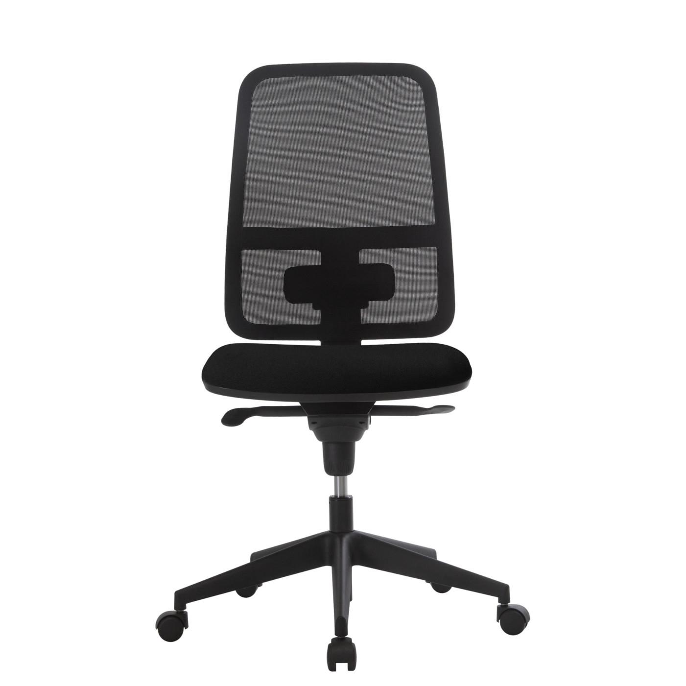 Chaise de bureau Paul maille/tissu Noir - Dossier avec hauteur rglable et Roulettes