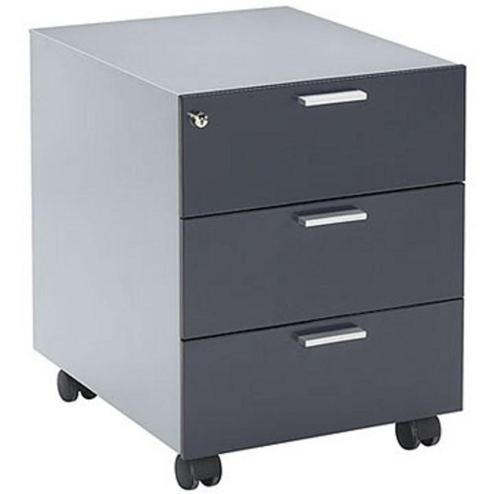 Caisson mobile Kaleido - 3 tiroirs - aluminium - faade anthracite