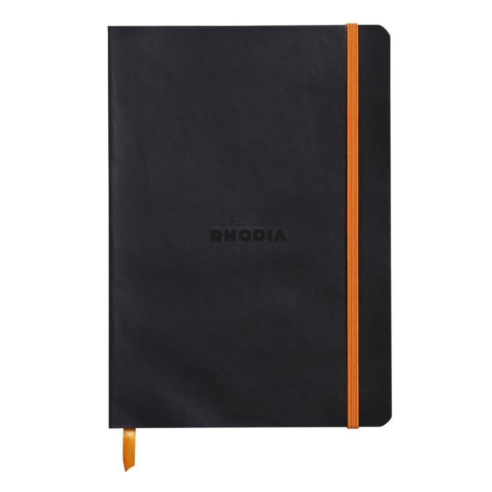 Carnet souple Rhodia Rhodiarama A5 14,8 x 21 cm - 90g - Petits carreaux 5 x 5 - Noir - 160 pages