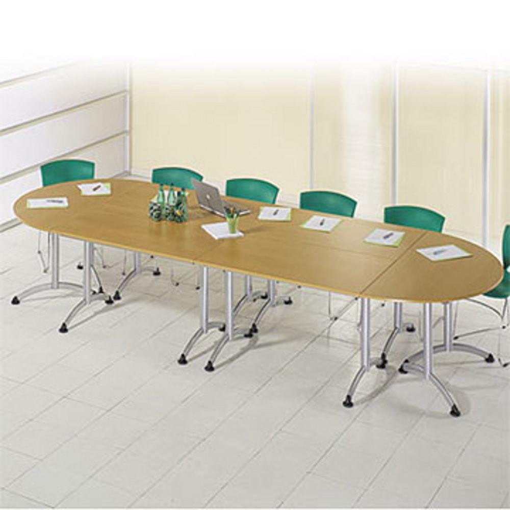 Table Modulaire Hlios rectangle - L 120 x P 70 cm - plateau poirier - pieds aluminium