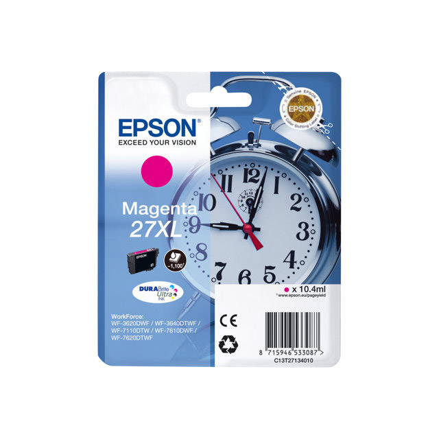 Cartouches pour imprimantes - Epson alarm clock singlepack magenta 27xl durabrite ultra ink