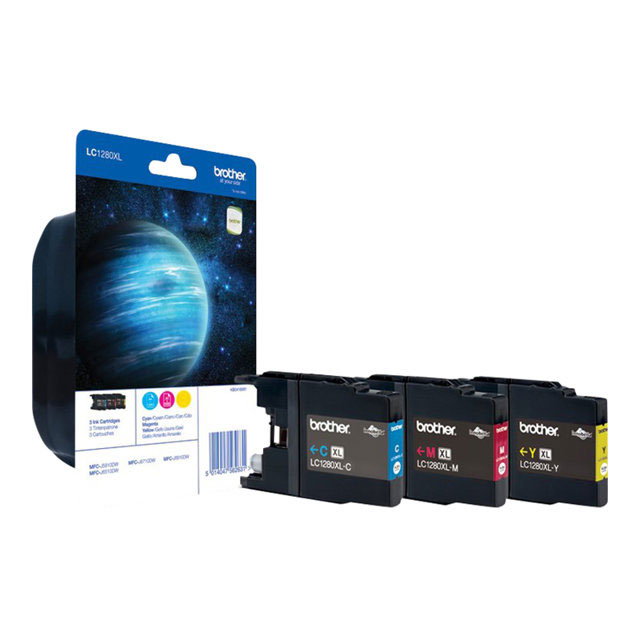 Cartouches pour imprimantes - Brother lc1280xlrbwbp cartouche d'encre 3 pice(s) original cyan, magenta, jaune