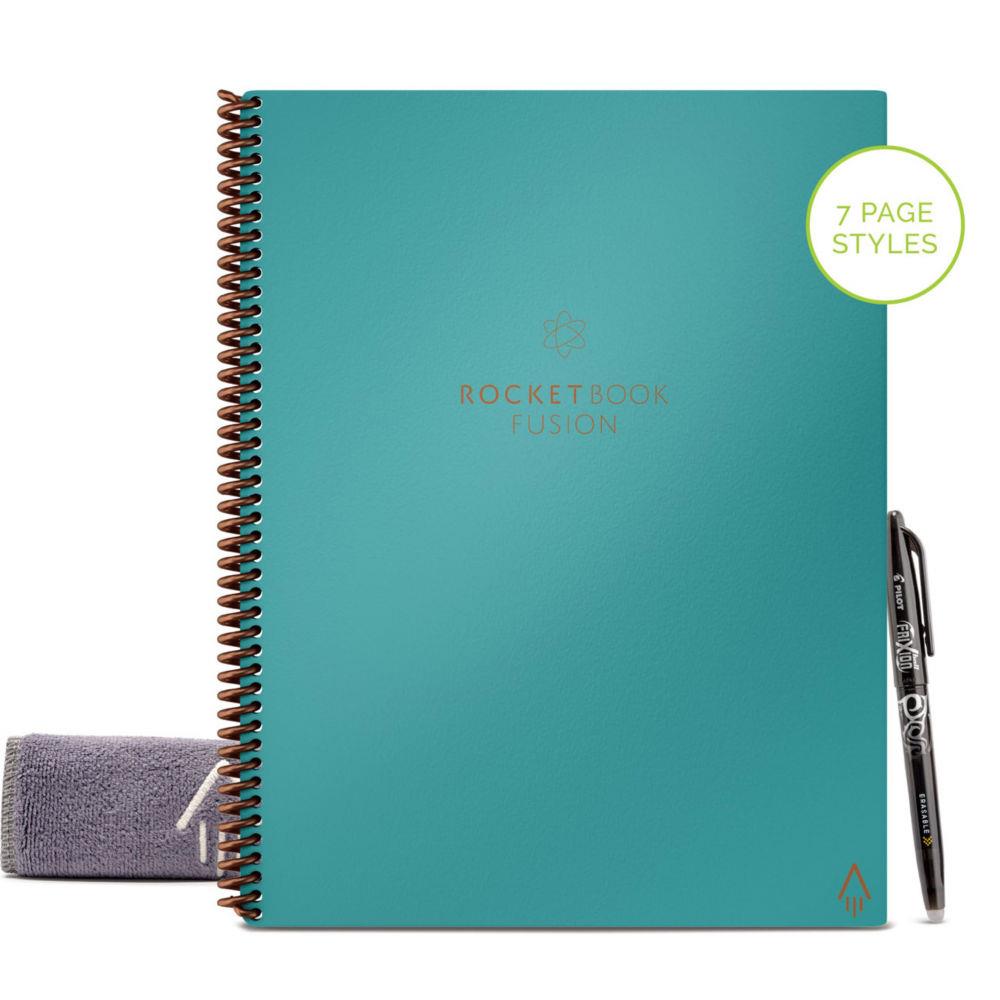 Cahier connect Rocketbook Fusion Letter - A4 - rutilisable 42 pages - Bleu