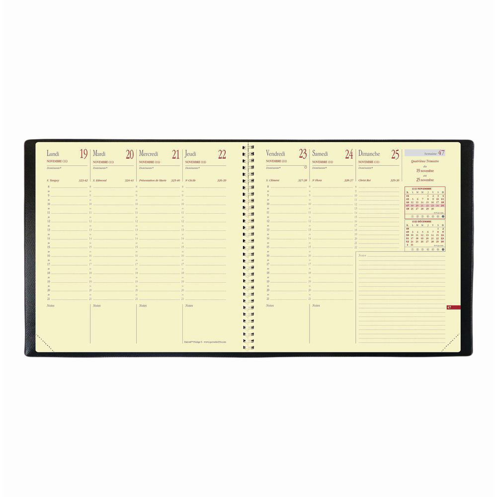 Agenda Scolaire Quo Vadis Club 2025-2026 - Semainier, Août à Août, 16x16 Cm, Rouge - Avec Répertoire Amovible - 5
