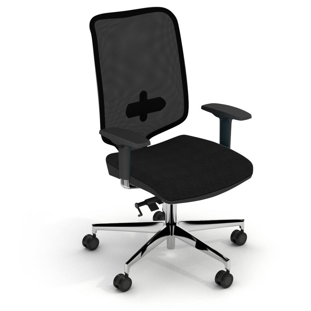 Si�ge de bureau Blend - maille,tissu - hauteur ajustable � roulettes - noir - pi�tement aluminium