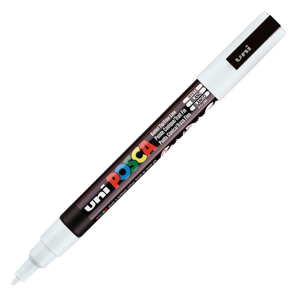 Marqueurs Posca - encre  base d'eau - 1,3 mm - pointe fine - blanc