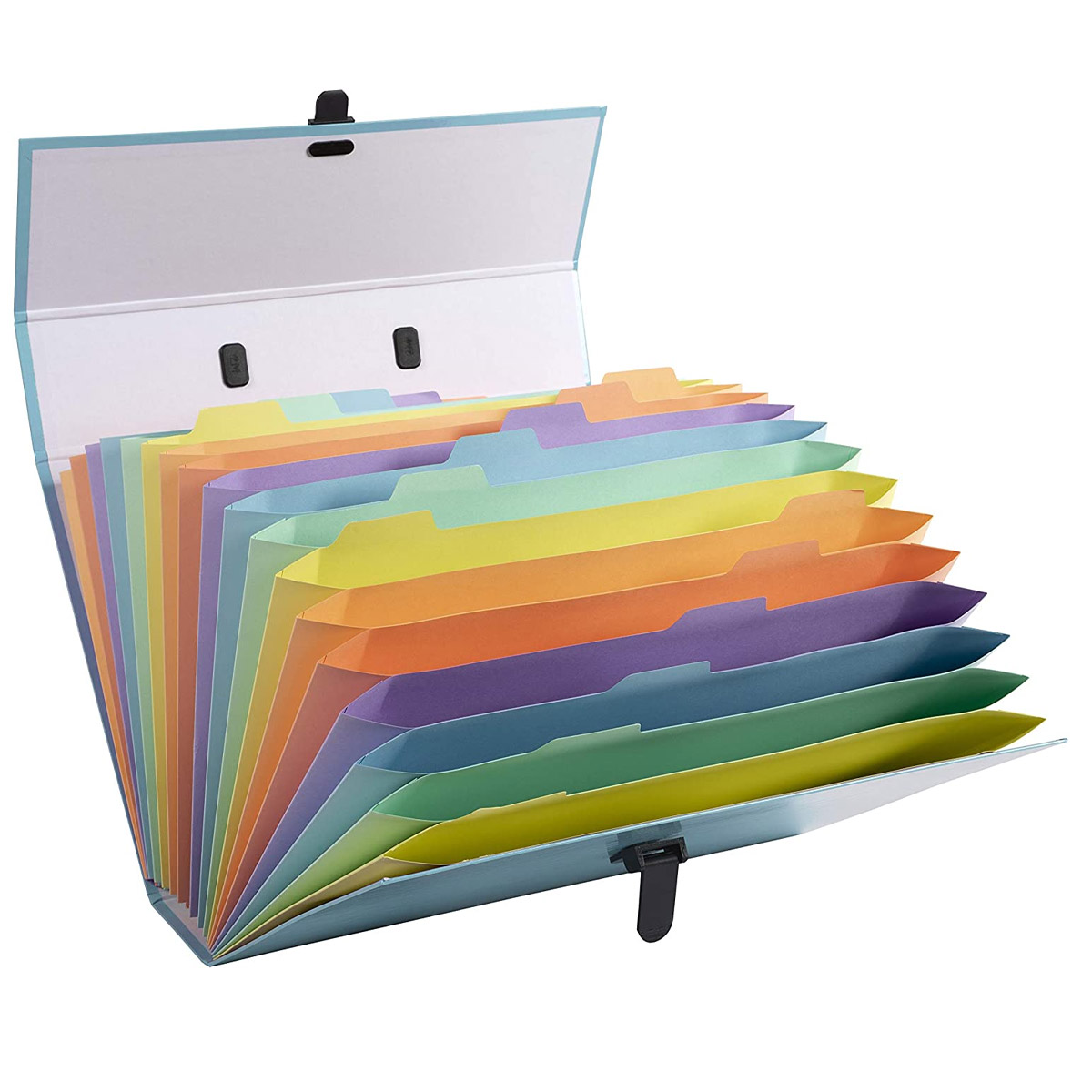Trieur valise Exacompta AQUAREL 18 compartiments en carton papier avec poigne - Coloris assortis pastel