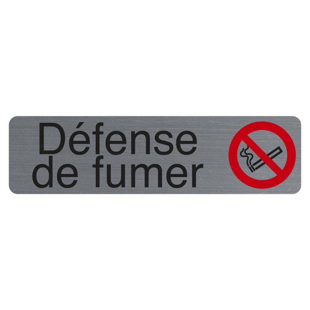 Plaque signaltique adhsive Exacompta Dfense de fumer - Rectangle Gris / Rouge