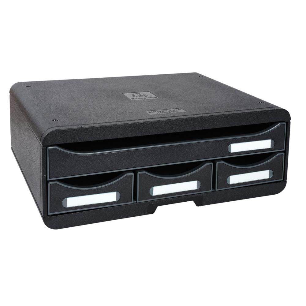 Module de classement  tiroirs Exacompta Toolbox - 4 tiroirs format  l'talienne A4+ - noir