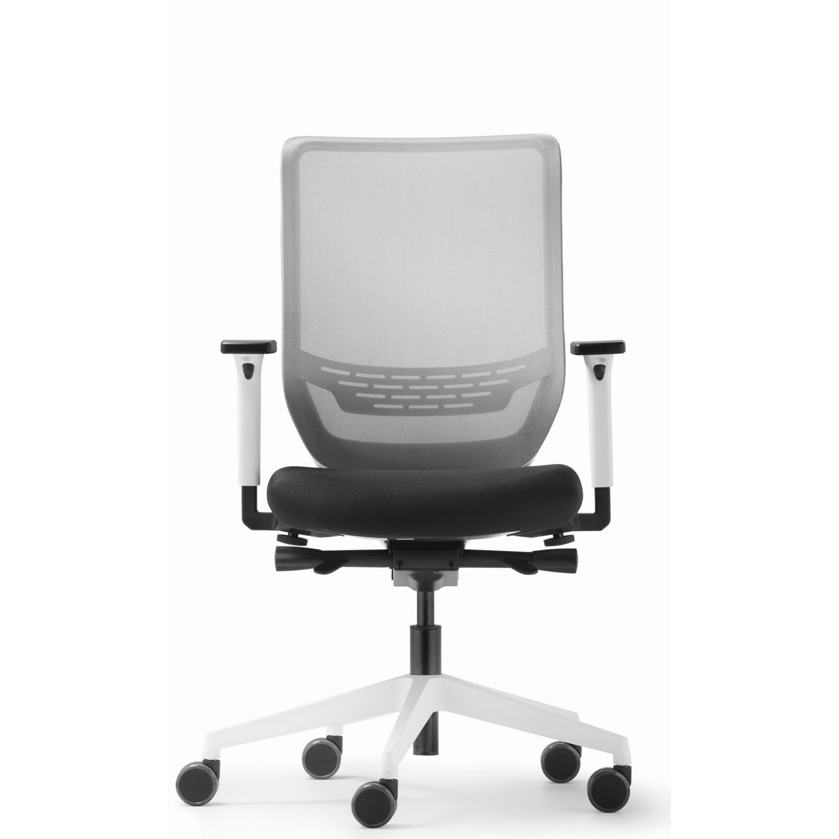 Fauteuil de bureau ergonomique To-sync- assise en tissu noir - dossier rsille blanc