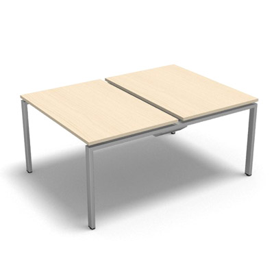 Bench plateau coulissant gamme Conect - rable blanc - Longueur 120 - Pitement Fixe gris aluminium - Elment Dpart