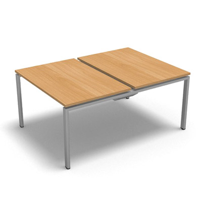 Bench plateau coulissant gamme Conect - htre saumonn - Longueur 120 - Pitement Fixe gris aluminium - Elment Dpart