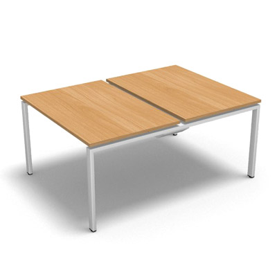 Bench plateau coulissant gamme Conect - htre saumonn - Longueur 120 - Pitement Fixe blanc - Elment Dpart