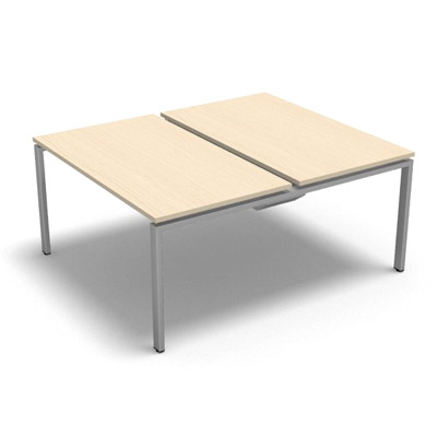 Bench plateau coulissant gamme Conect - rable blanc - Longueur 140 - Pitement Fixe gris aluminium - Elment Dpart