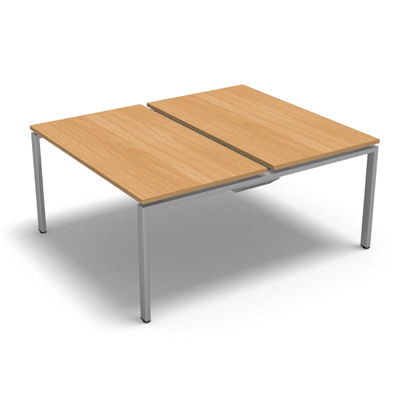 Bench plateau coulissant gamme Conect - htre saumonn - Longueur 140 - Pitement Fixe gris aluminium - Elment Dpart