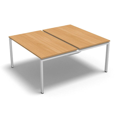 Bench plateau coulissant gamme Conect - htre saumonn - Longueur 140 - Pitement Fixe blanc - Elment Dpart