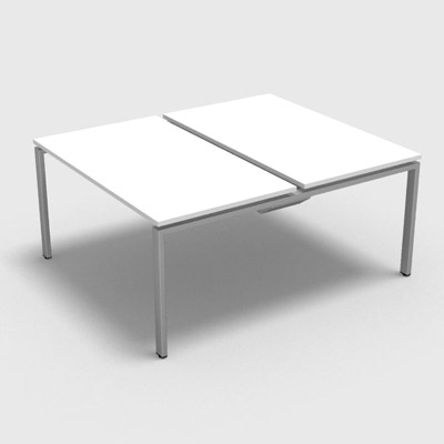Bench plateau coulissant gamme Conect - blanc neige - Longueur 140 - Pitement Fixe gris aluminium - Elment Dpart