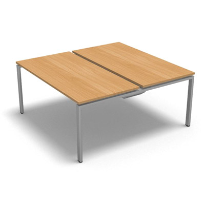 Bench plateau coulissant gamme Conect - htre saumonn - Longueur 160 - Pitement Fixe gris aluminium - Elment Dpart