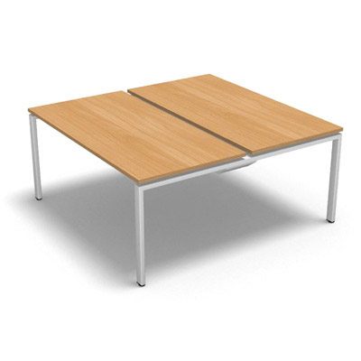 Bench plateau coulissant gamme Conect - htre saumonn - Longueur 160 - Pitement Fixe blanc - Elment Dpart