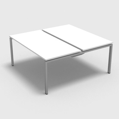 Bench plateau coulissant gamme Conect - blanc neige - Longueur 160 - Pitement Fixe gris aluminium - Elment Dpart