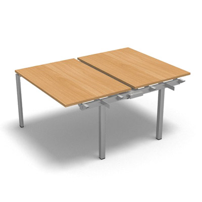 Bench plateau coulissant gamme Conect - htre saumonn - Longueur 120 - Pitement Fixe gris aluminium - Elment Suivant