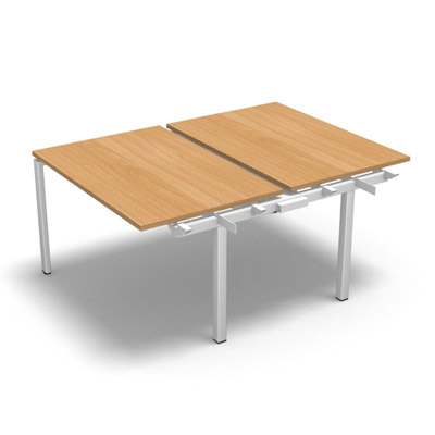 Bench plateau coulissant gamme Conect - htre saumonn - Longueur 120 - Pitement Fixe blanc - Elment Suivant
