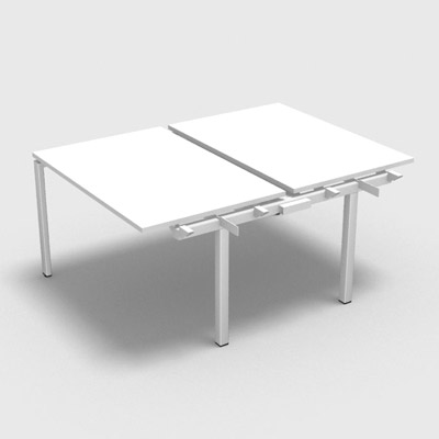 Bench plateau coulissant gamme Conect - blanc neige - Longueur 120 - Pitement Fixe blanc - Elment Suivant