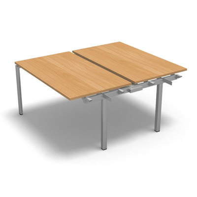 Bench plateau coulissant gamme Conect - htre saumonn - Longueur 140 - Pitement Fixe gris aluminium - Elment Suivant