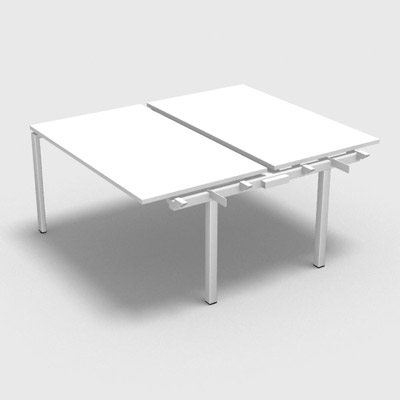 Bench plateau coulissant gamme Conect - blanc neige - Longueur 140 - Pitement Fixe blanc - Elment Suivant