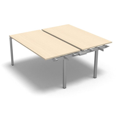 Bench plateau coulissant gamme Conect - rable blanc - Longueur 160 - Pitement Fixe gris aluminium - Elment Suivant