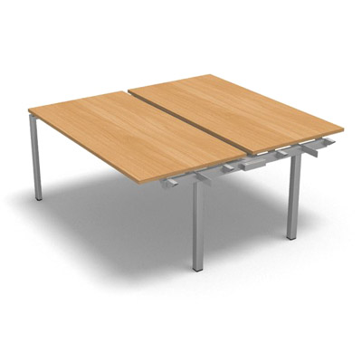 Bench plateau coulissant gamme Conect - htre saumonn - Longueur 160 - Pitement Fixe gris aluminium - Elment Suivant