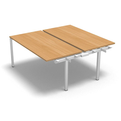 Bench plateau coulissant gamme Conect - htre saumonn - Longueur 160 - Pitement Fixe blanc - Elment Suivant