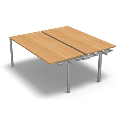 Bench plateau coulissant gamme Conect - htre saumonn - Longueur 180 - Pitement Fixe gris aluminium - Elment Suivant
