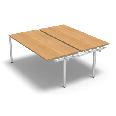 Bench plateau coulissant gamme Conect - htre saumonn - Longueur 180 - Pitement Fixe blanc - Elment Suivant
