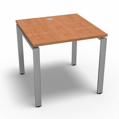 Bureau rectangulaire indpendant profondeur 80 cm gamme Conect - pommier de France  - Longueur 80 - Pitement Fixe gris aluminium