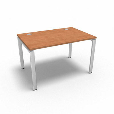 Bureau rectangulaire indpendant profondeur 80 cm gamme Conect - pommier de France  - Longueur 120 - Pitement Fixe blanc