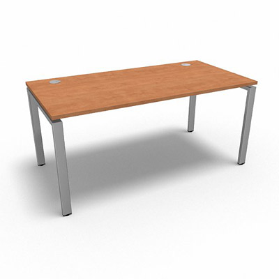 Bureau rectangulaire indpendant profondeur 80 cm gamme Conect - pommier de France  - Longueur 160 - Pitement Fixe gris aluminium