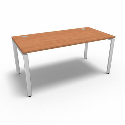 Bureau rectangulaire indpendant profondeur 80 cm gamme Conect - pommier de France  - Longueur 160 - Pitement Fixe blanc