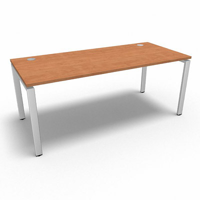 Bureau rectangulaire indpendant profondeur 80 cm gamme Conect - pommier de France  - Longueur 180 - Pitement Fixe blanc