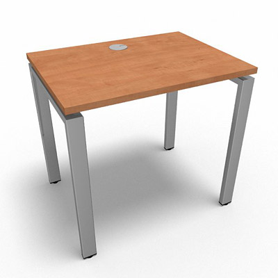Bureau rectangulaire indpendant profondeur 60 cm gamme Conect - pommier de France  - Longueur 80 - Pitement Fixe gris aluminium