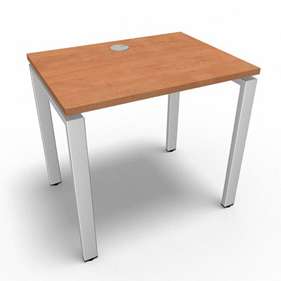 Bureau rectangulaire indpendant profondeur 60 cm gamme Conect - pommier de France  - Longueur 80 - Pitement Fixe blanc
