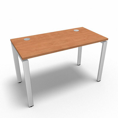 Bureau rectangulaire indpendant profondeur 60 cm gamme Conect - pommier de France  - Longueur 120 - Pitement Fixe blanc