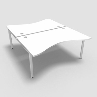 Bench plateau fixe vague symtrique gamme Conect - blanc neige - Longueur 160 - Pitement Fixe blanc - Elment Dpart