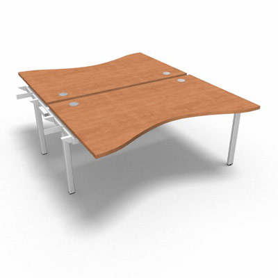 Bench plateau fixe vague sym�trique gamme Conect - pommier de France  - Longueur 160 - Pi�tement Fixe blanc - El�ment Suivant
