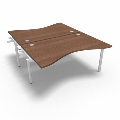 Bench plateau fixe vague symtrique gamme Conect - noyer ambr - Longueur 160 - Pitement Fixe blanc - Elment Suivant