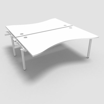 Bench plateau fixe vague symtrique gamme Conect - blanc neige - Longueur 180 - Pitement Fixe blanc - Elment Suivant