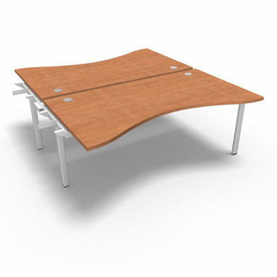Bench plateau fixe vague symtrique gamme Conect - pommier de France  - Longueur 180 - Pitement Fixe blanc - Elment Suivant